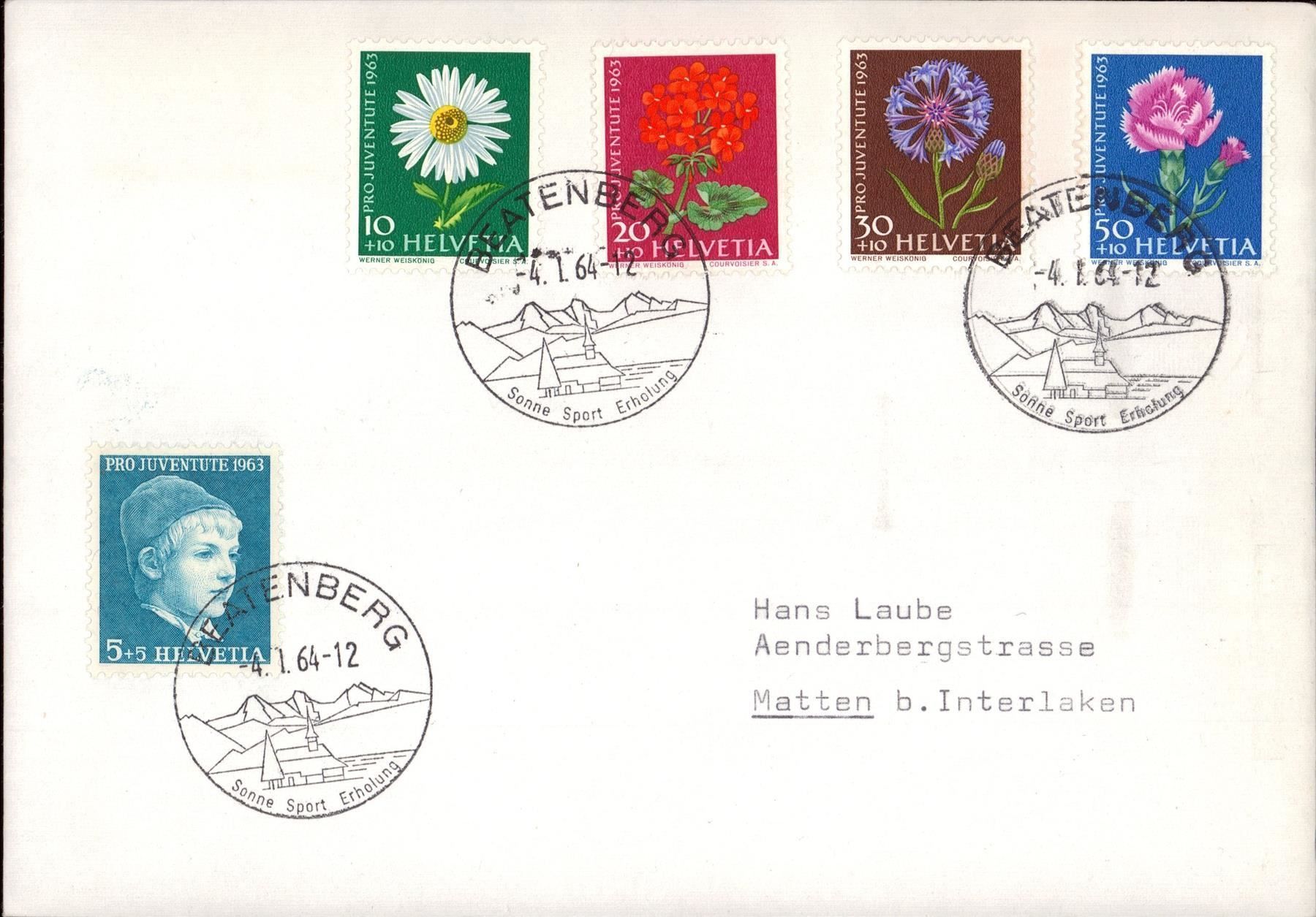 Tutti i francobolli: 1964 Pro Juventute Satz FDC Brief – Usato da Eggersriet venduto da stamp303