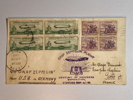 USA 1933, Graf Zeppelin nach Germany, Frankreich Paris, Top