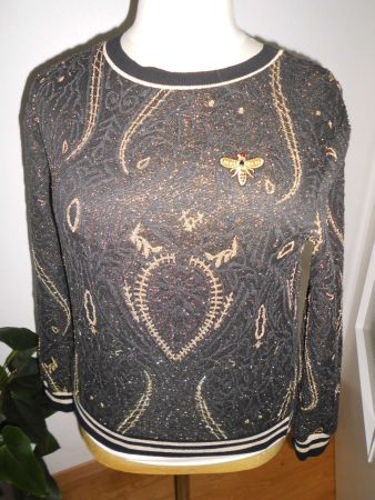 Pull  noir/doré T. M