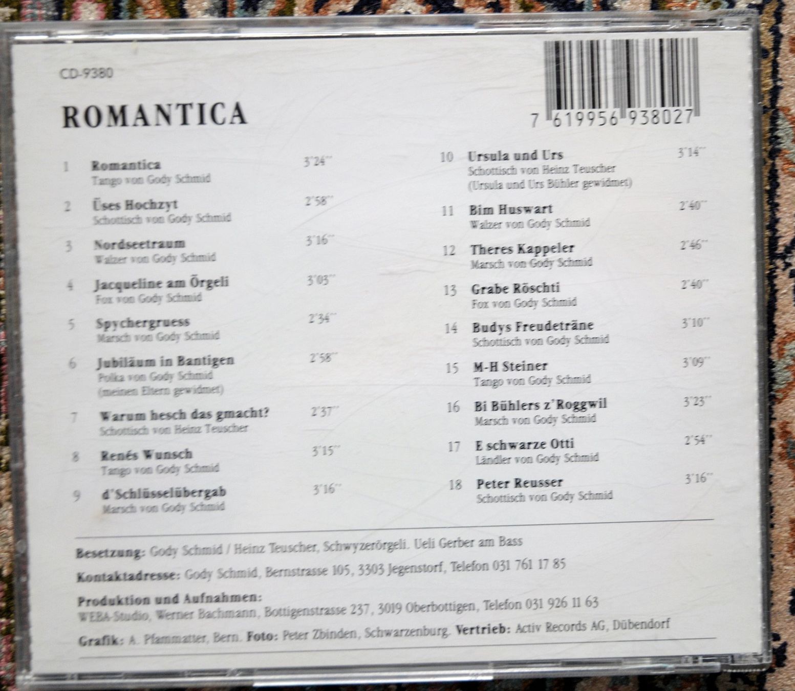 CDs: Schwyzerörgelitrio Gody Schmid - ROMANTICA - RARE CD – Gebraucht aus Unterseen von  1