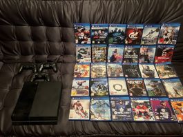 PS 4, 3 Controller, 30 Spiele Sammlung