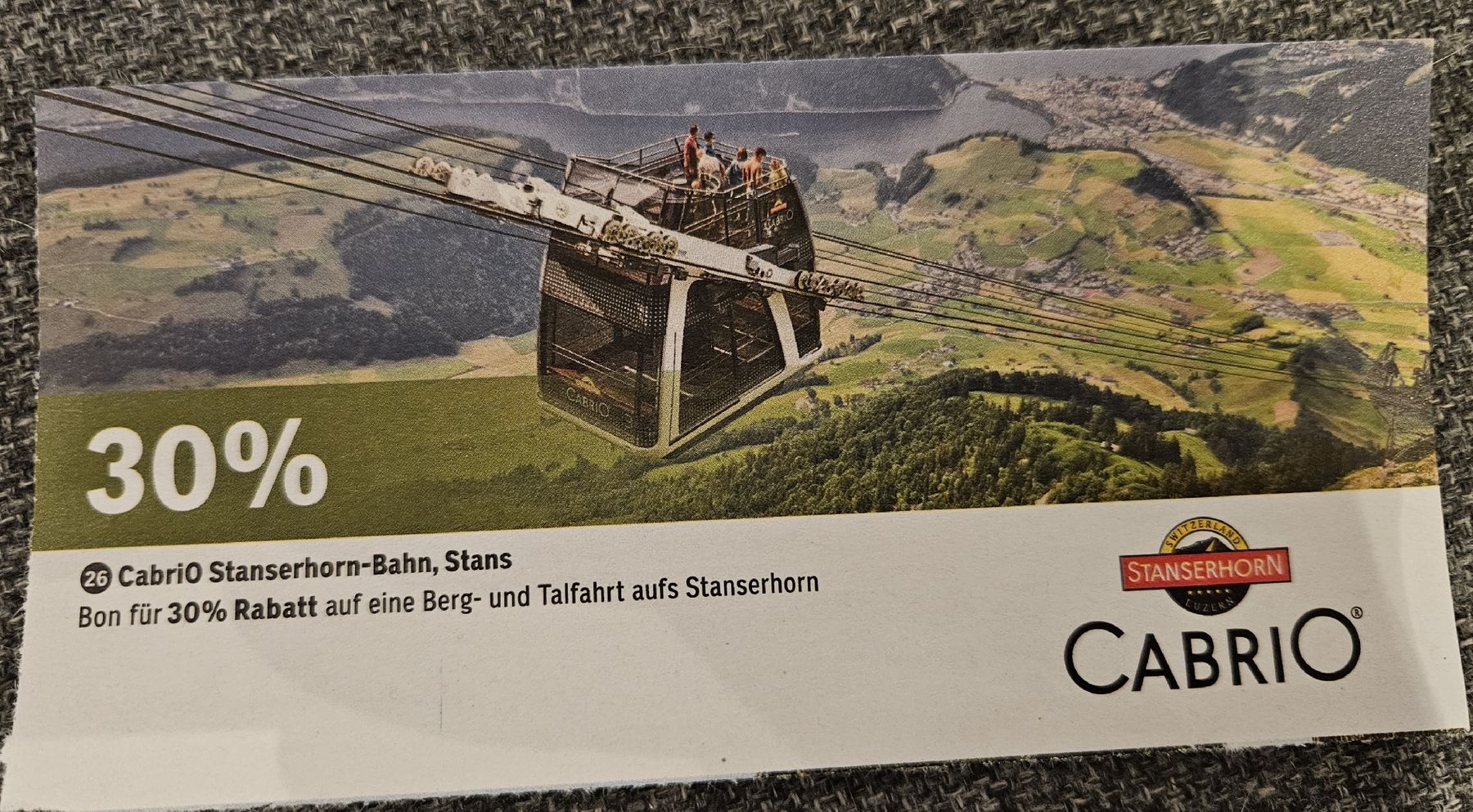 Gutscheine: 30% Rabatt Stanserhorn Cabrio-Bahn – Neu und originalverpackt aus Wattwil von Belinda98