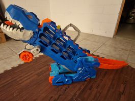 Hot Wheels Dino Transporter + Rennbahn