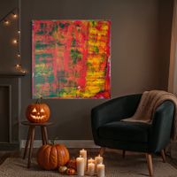 Gemälde, abstrakte Kunst, Herbstfarben, Unikat, 100x100cm
