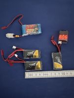 2S LiPo RC Akkus/Batteries, JST 1-2 Stecker, 7.4V, teils 75C