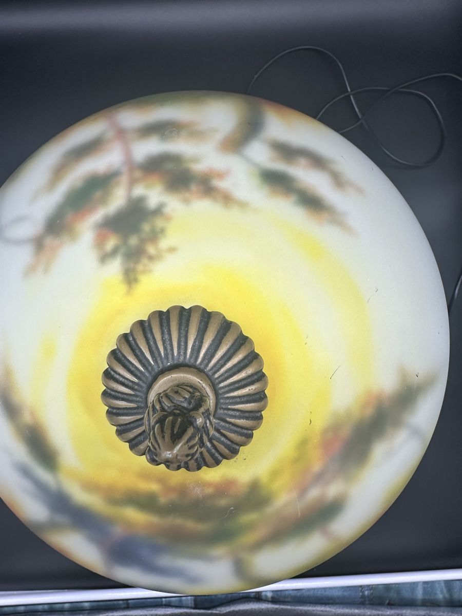 Lampade: Vintage Reverse Painted Glass Table Lamp – Usato da Villmergen venduto da JacRon 4