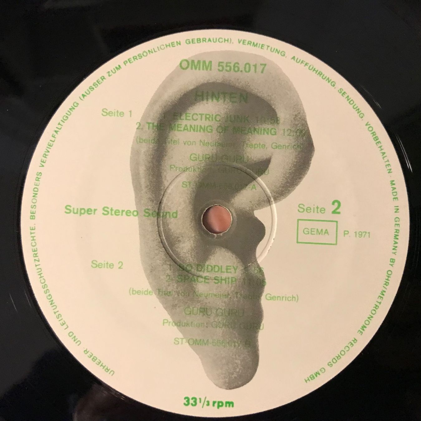 Schallplatten: Guru Guru - Hinten – Gebraucht aus Aesch BL von BlueMusicRecords 4