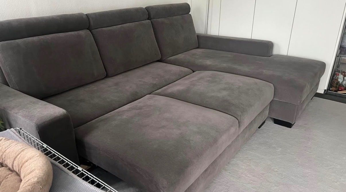 Sofas: 3er-Bettsofa mit Récamiere, rechts/Tallmyra mittelgrau – Gebraucht aus Wohlen AG von kurt.jazzmane 2