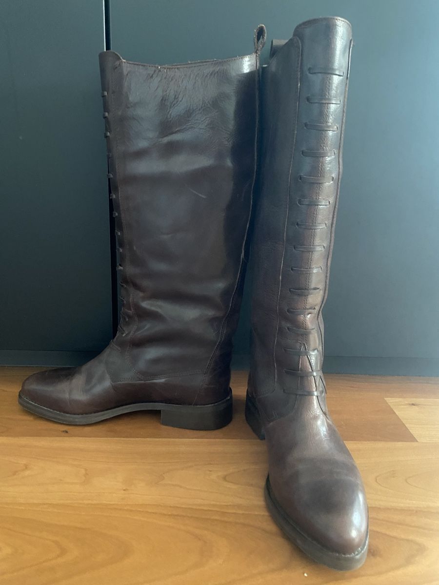 Scarpe da donna: NEUE Braune Lederstiefel, Gr. 37, NEUE – Nuovo (secondo la descrizione) da Rorschacherberg venduto da LUXUS24 2