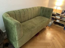 Elegantes Sofa + Sessel in Olivgrün - Stilvoller hingucker!