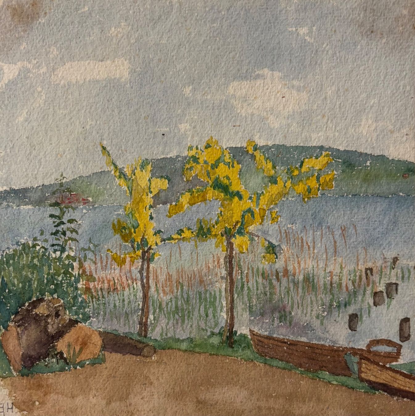 Dipinti: Aquarell, See-Landschaft, monogrammiert – Usato da Frauenfeld venduto da Merk52