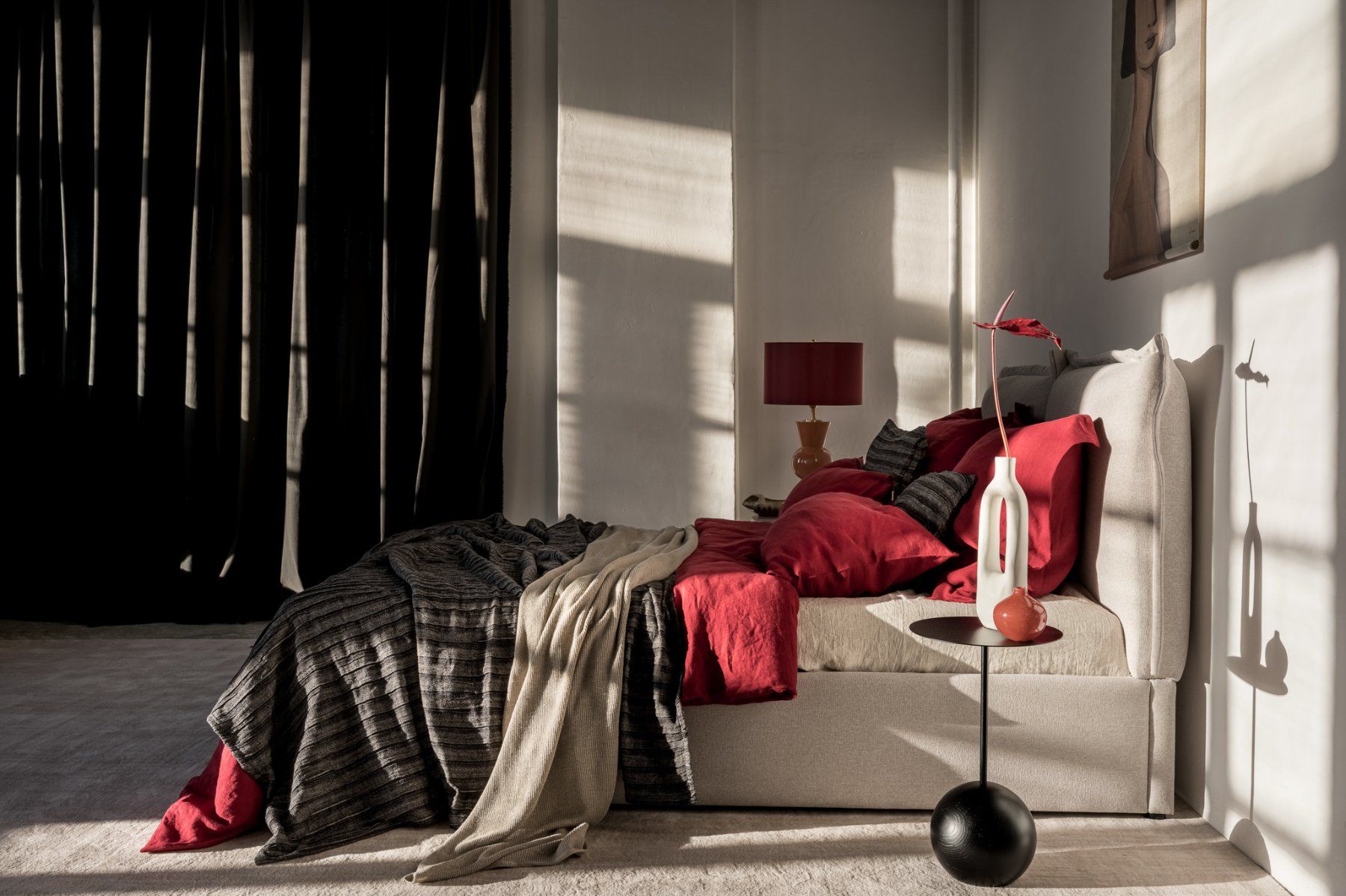 Biancheria da letto: Karminrot Leinenbettwäsche-Set – Nuovo e nell'imballaggio originale da Affoltern am Albis venduto da EdelLinn