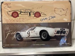 Blechschild Ford GT 1964 weiss Nr. 9 NEU/OVP 30x20 cm