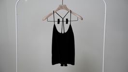Zara Woman Samt Shirt schwarz Top cropped