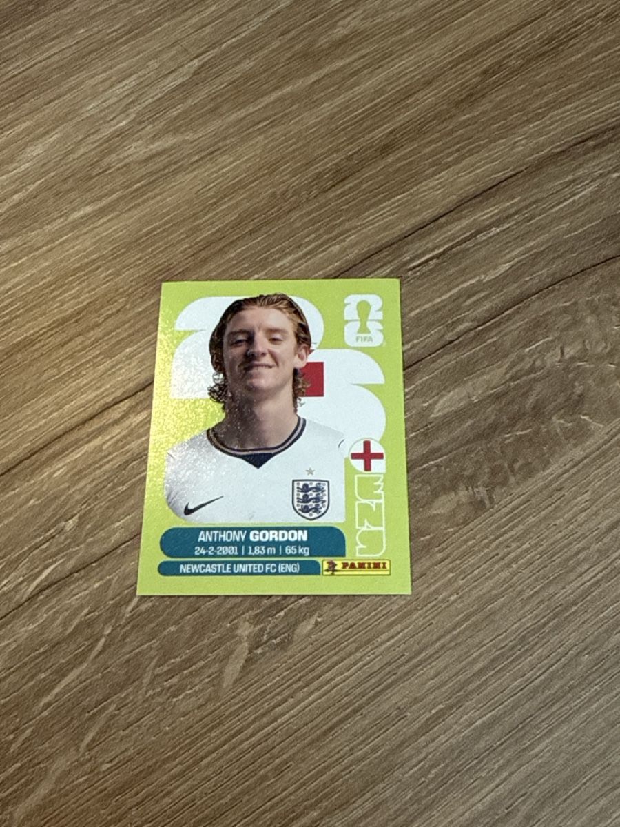 Panini Sammelbilder & Trading cards: FIFA 2026 sticker ANTHONY GORDON UNITED EDITION shiny – Neu und originalverpackt aus Herisau von Strichzauber