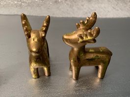 4 Stück Goldene Dekofigur Hirsch