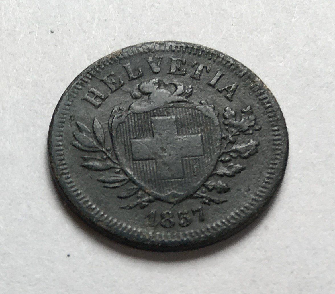 Alle Münzen: 1857 1 Rappen ab Fr. 1.- – Gebraucht aus Kirchberg SG von Z-Collection