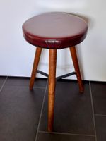 Wunderschöner Hocker Mid Century Rot Stuhl