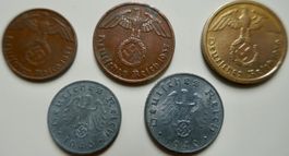 Lot Münzen Deutsches Reich 1937 - 1940