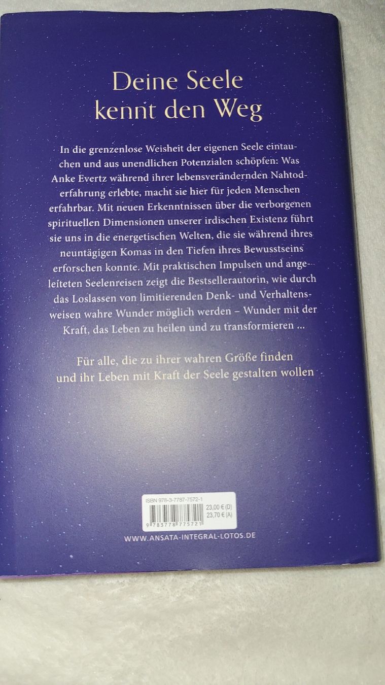 Libri: Buch Die Unendlichkeit in dir von Anke Evertz  – Usato da Horgenberg venduto da Klatschmohnmaria 1