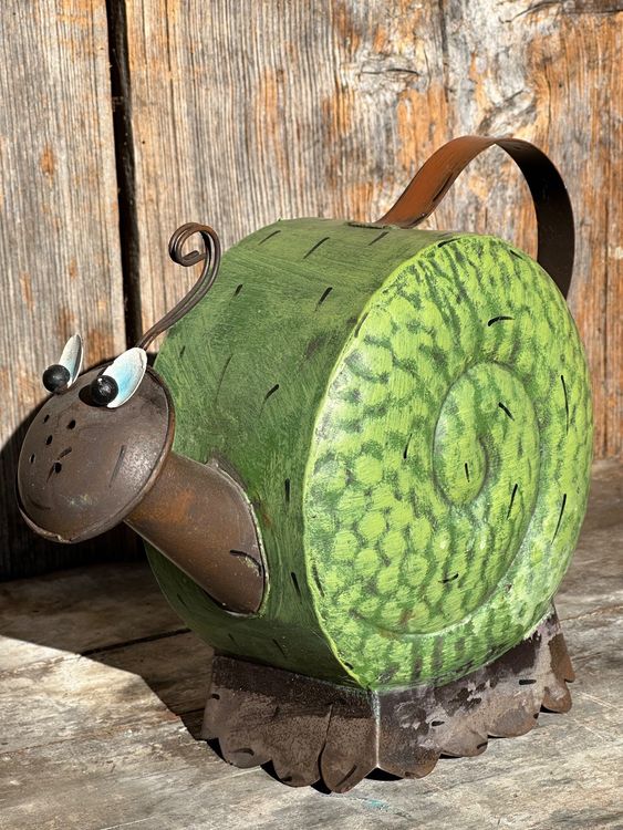 ETC Dekorative Gießkanne Aus Metall – Bunt Handbemalt, Ca. 11x34x44 Cm, Garten-Deko, Geschenk Für Tierfans