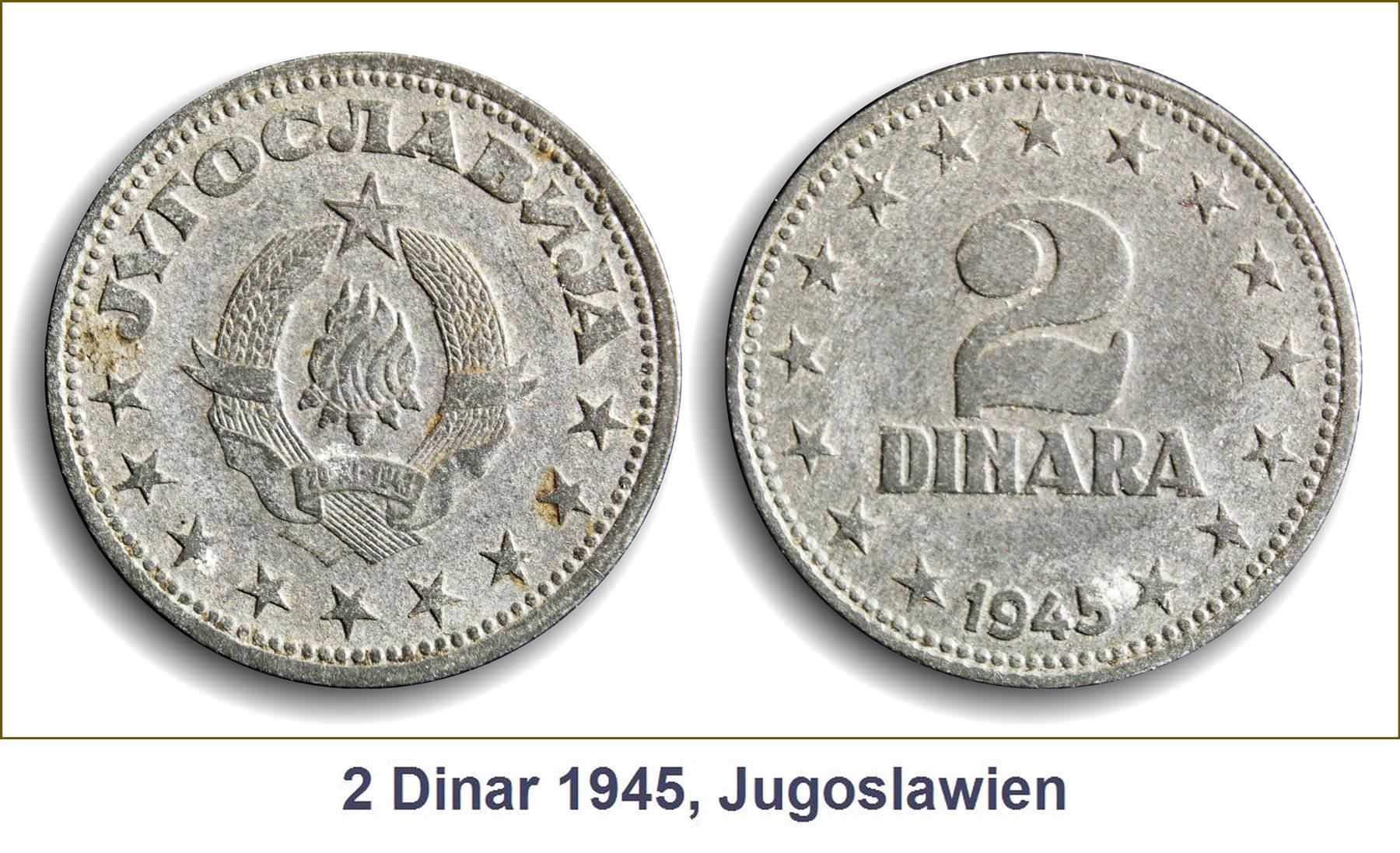 Tutti le monete: 2 Dinar 1945 RR – Usato da Flamatt venduto da samowarow