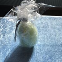 Handgemachte Kerze, grün/mint