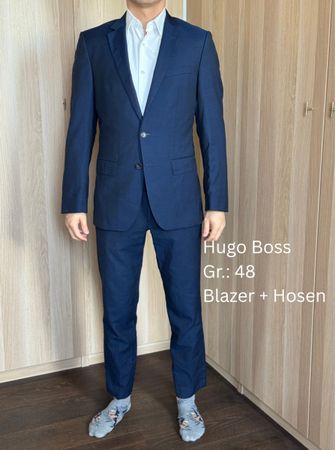 Hugo Boss Suit Blazer Pants Navy Size 48