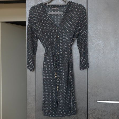 🐸 NILE SOMMERKLEID XS VISKOSE DUNKELBLAU TOP ZUSTAND
