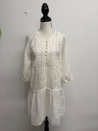 Globus Sommerkleid Tunika aus Leinen Gr. 34 weiss Boho