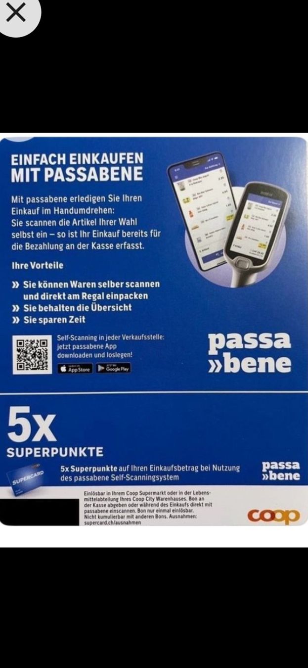 Buoni: 5x Superpunkte Coop Passabene Scancode bis 31.08.26 – Nuovo (secondo la descrizione) da Uttigen venduto da TomTom_
