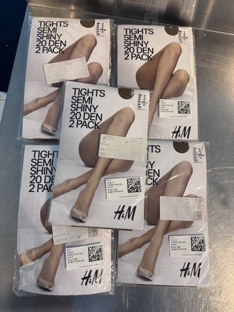 5x H&M Strumpfhosen Semi Shiny ligth brown 20 DEN Neu