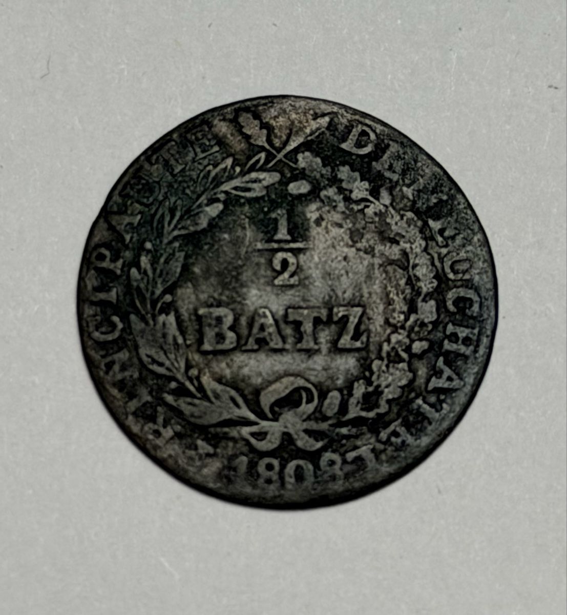Tutti le monete: Pièce 1/2 Batz 1808 état d'usage neuchatel  – Usato da La Tour-de-Trème venduto da Ahamaya