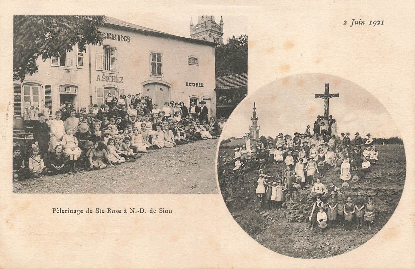 Cartoline postali: Sion VS Wallfahrt Sainte Rose Notre Dame de Sion – Usato da Biasca venduto da Blenio71