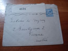 Zensurbrief Grossbritannien - Österreich, 1919