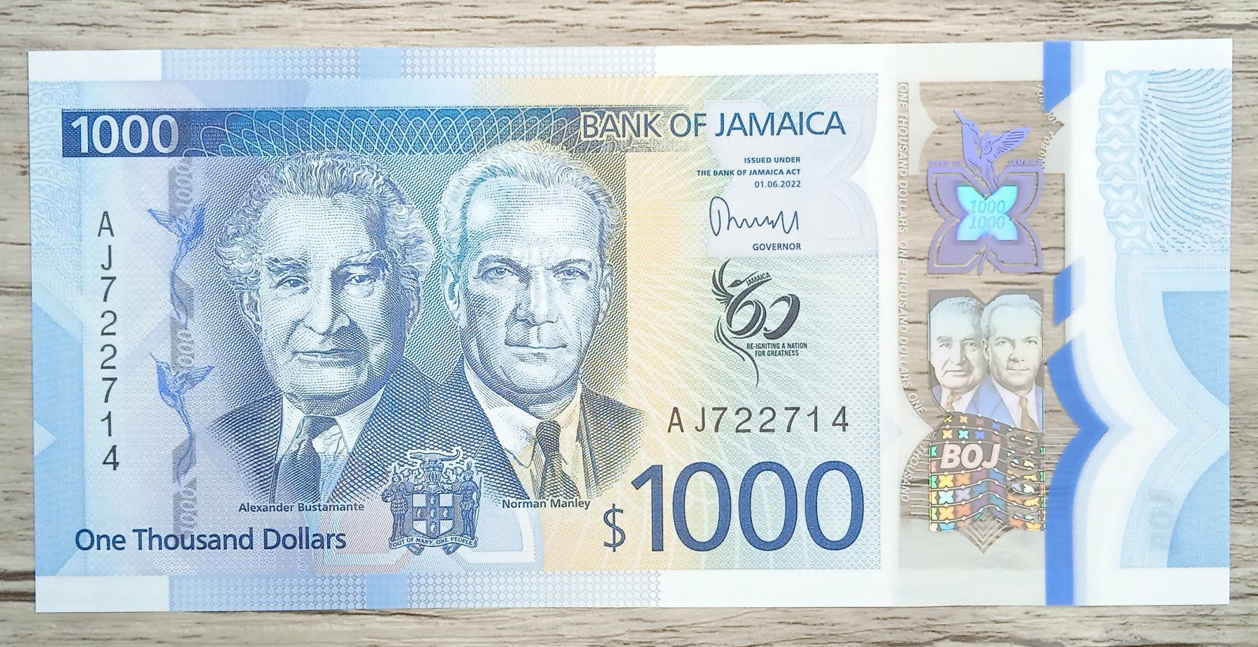 Banconote: Jamaica 1000 Dollars Polymer UNC _1 – Nuovo (secondo la descrizione) da Cousset venduto da Patricio77