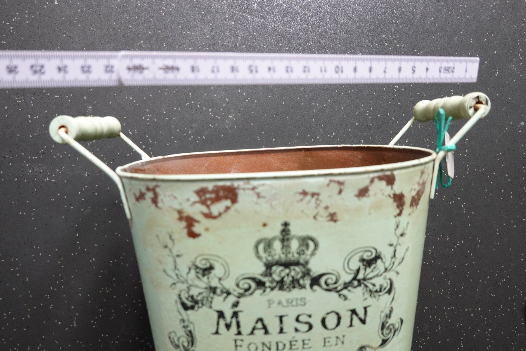 Tutte le decorazioni: Shabby Chic Eimer Maison Paris Vintage Deko mint Cachepot – Nuovo (secondo la descrizione) da Jona venduto da simongarden 1