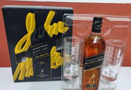 JOHNIE WALKER BLACK LABEL MIT 2 GLÄSER 12 YO