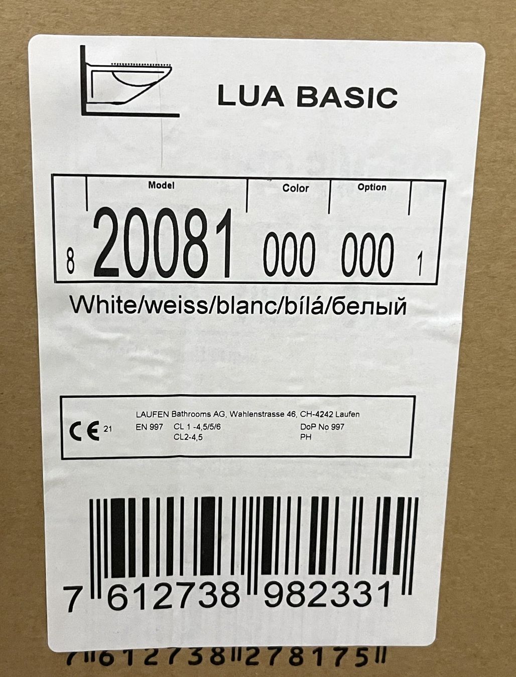 Laufen WC: LAUFEN - LUA BASIC - Wand-WC Basic, Tiefspüler, spülrandlos – Neu und originalverpackt aus Oftringen von Vucki 2