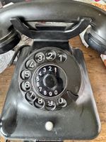 Antikes Telefon mit wählscheibe schwarz W 48 bakelit 