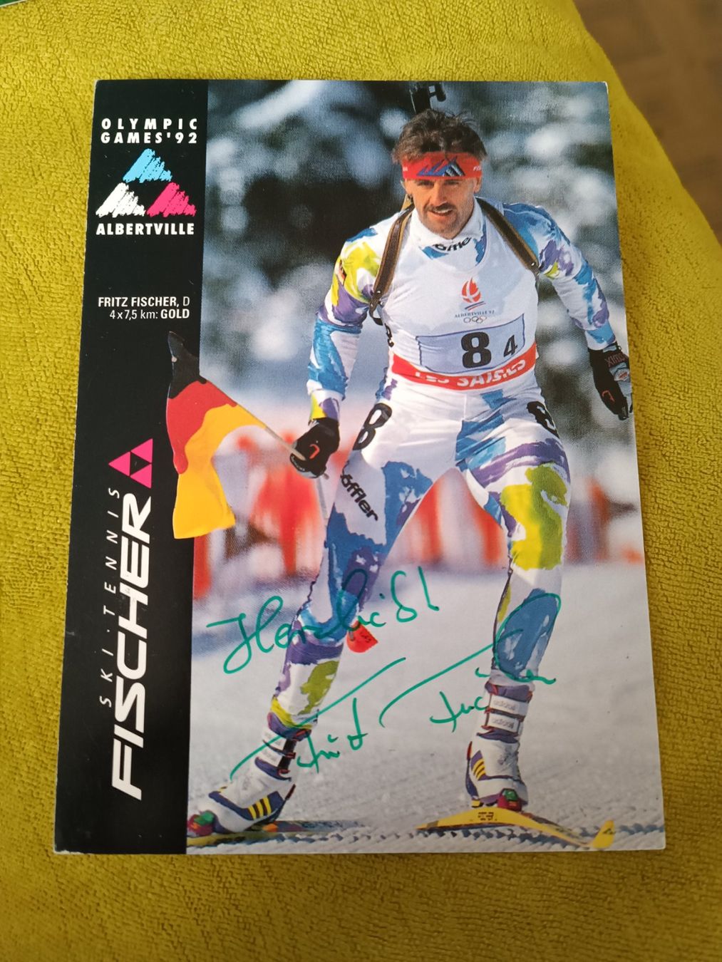 Autografi: Fritz Fischer - Olympia Gold – Usato da Menziken venduto da Artographs