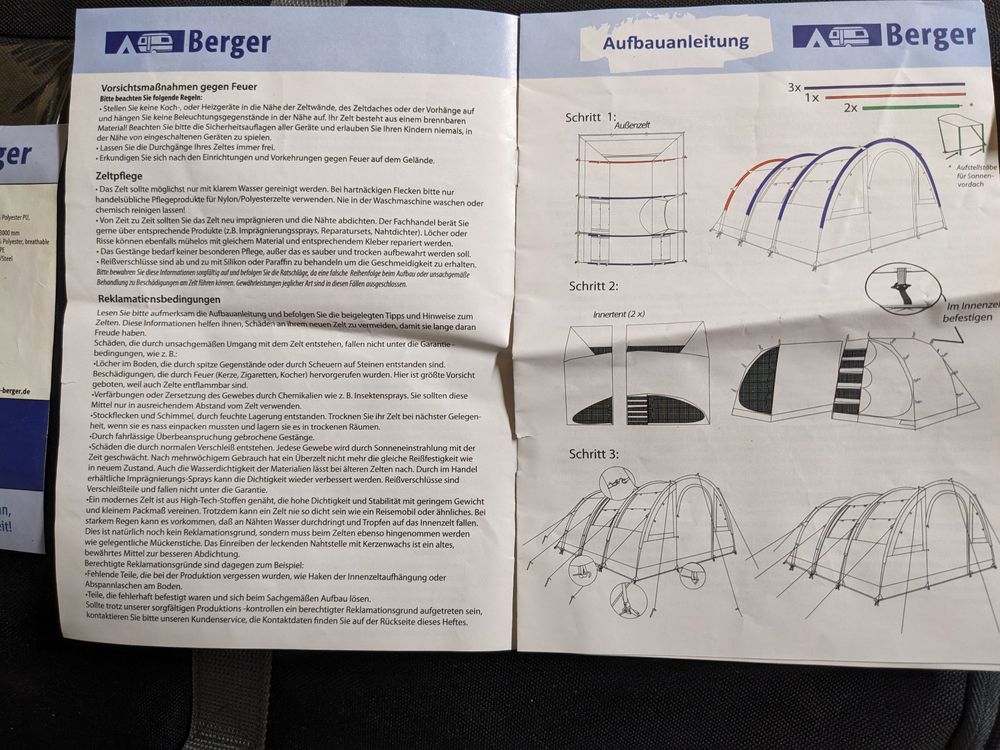 Familienzelt Berger Sirius 6 (6x Personen) inkl. Zubehör 3