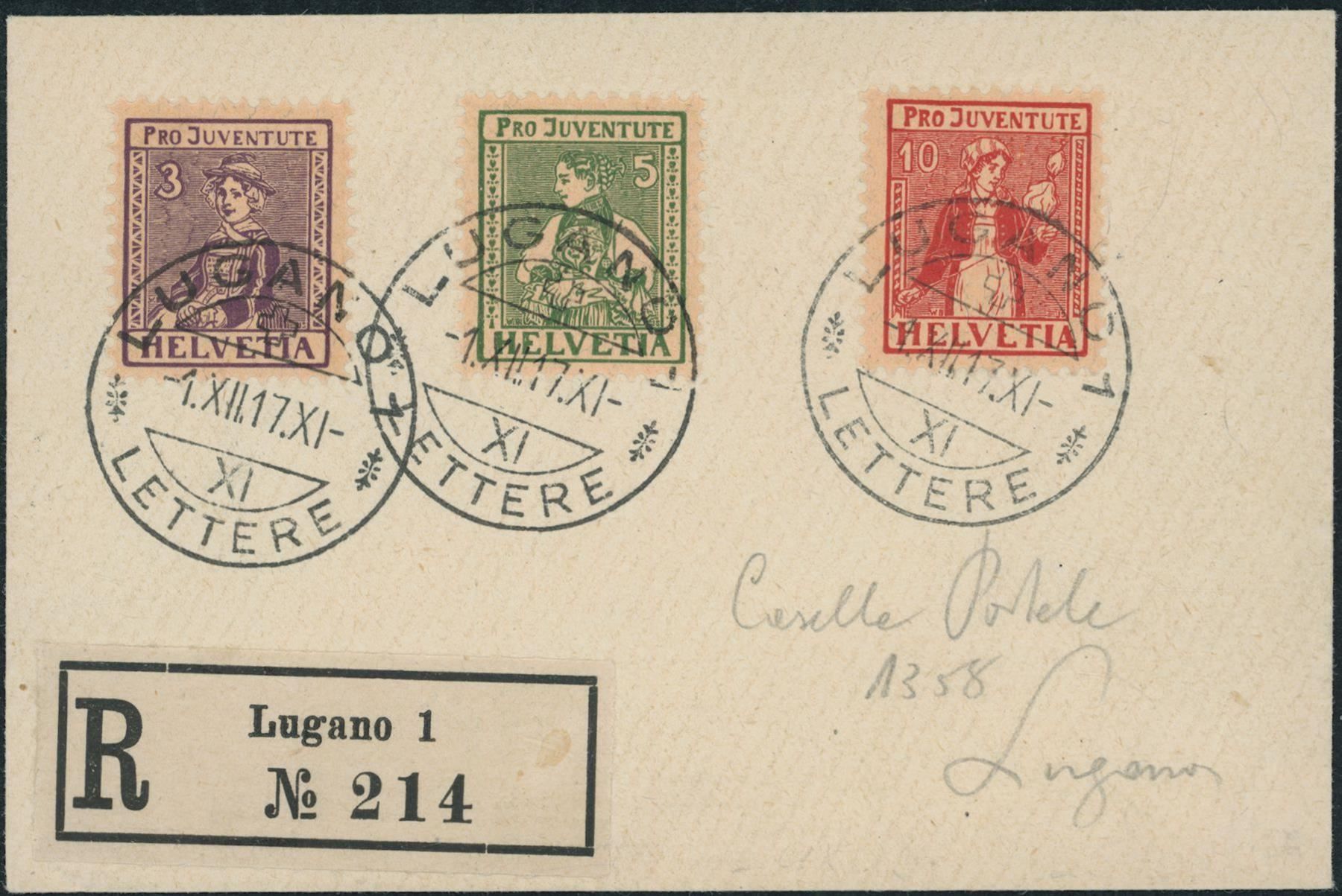 Tutti i francobolli: 1917 - Pro Juventute - FDC ET – Usato da Schindellegi venduto da leecollect