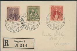 1917 - Pro Juventute - FDC ET