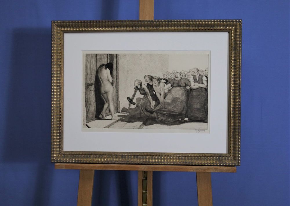 Joseph Uhl 18771945, Radierung, "Tanz der Gemeinheit". sig. Kaufen