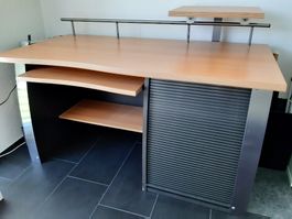Schreibtisch Computertisch Bürotisch Holz Metall