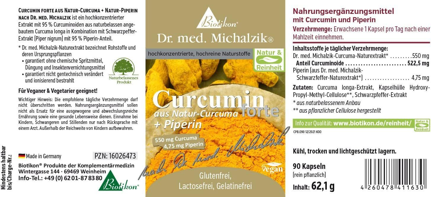 Cibi & Specialità: Biotikon Curcumin forte mit Piperin Bio Extrakt – Nuovo e nell'imballaggio originale da Suhr venduto da SchnapperCH 1