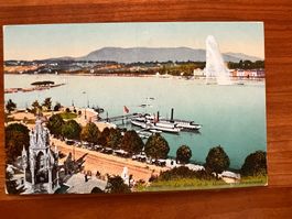 Postkarte Genf mit Hafen Litho ca.1900 neu  (P657)
