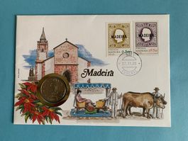 MADEIRA - Münzbrief 22.11.1983 - 25 Escudos 1981 FDC