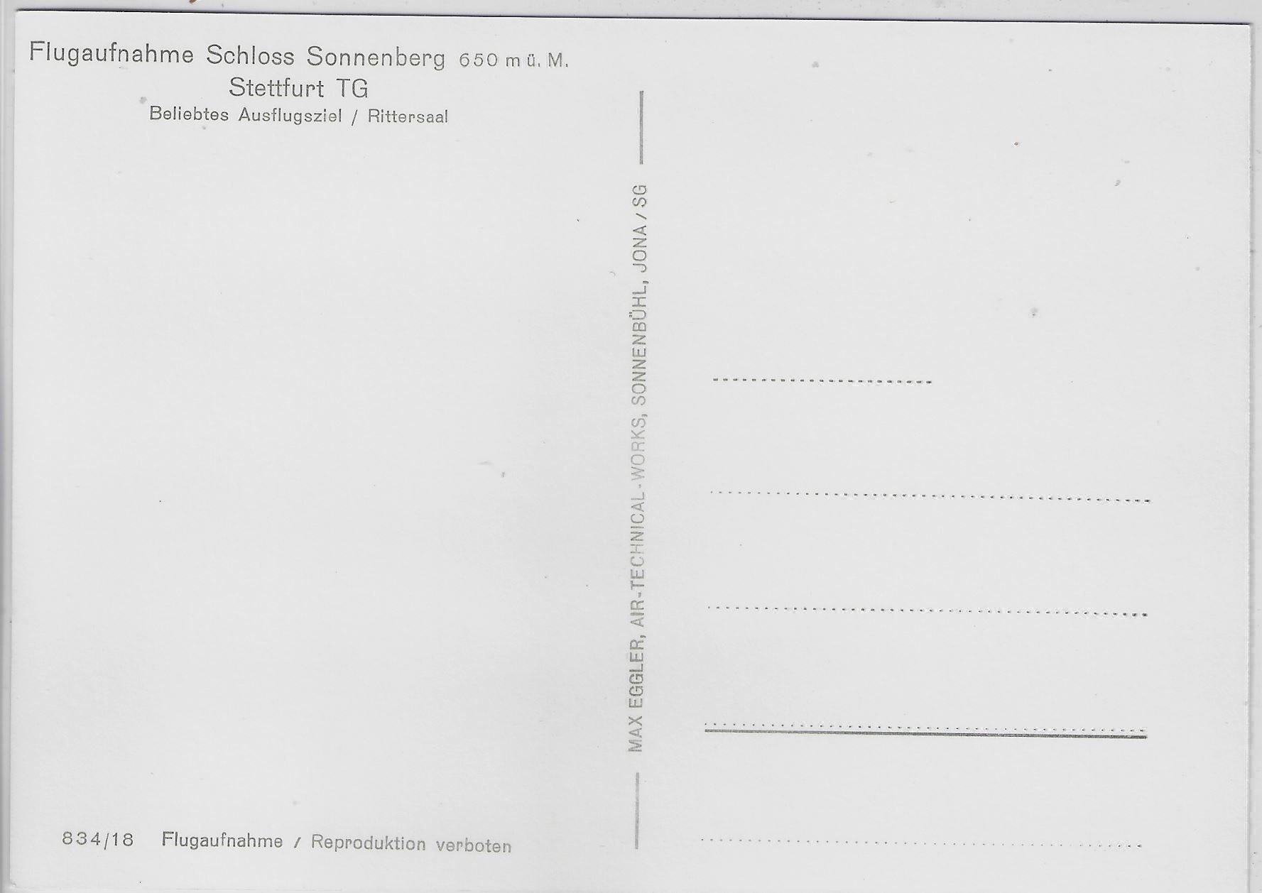 Cartoline postali: Flugaufnahme Schloss Sonnenberg – Antico da Ettingen venduto da Kartenplanet 1